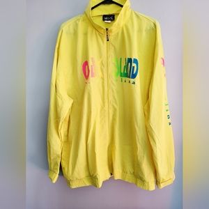 Neon Yellow Uzzi Oak Island N. Carolina Jacket Size Large Vintage 90's